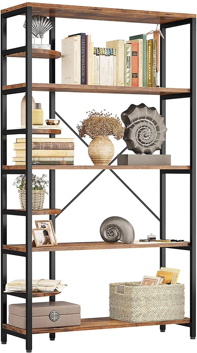 Bookcases and Bookshelves Corner Shelf  With 8 Tiers Rustic Storage