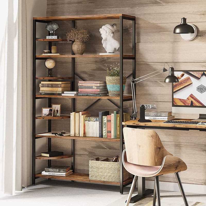 Bookcases and Bookshelves Corner Shelf  With 8 Tiers Rustic Storage
